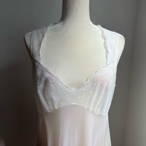 VINTAGE White Lace Nightgown Slip sz L